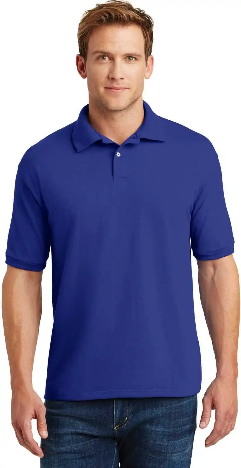Hanes 054x Ecosmart 5.2 Ounce Jersey Knit Sport Shirt Deep Royal