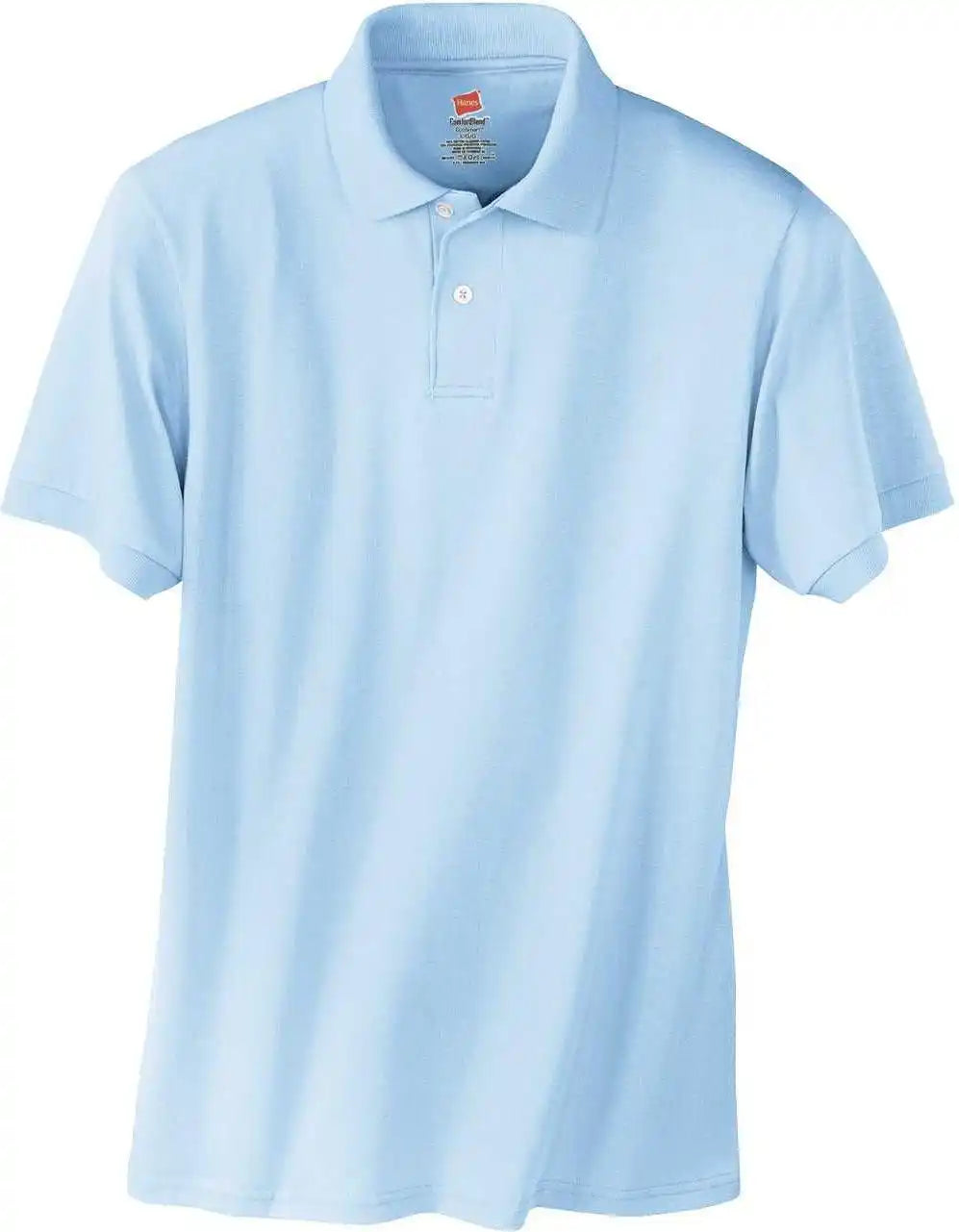Hanes 054x Ecosmart 5.2 Ounce Jersey Knit Sport Shirt Light Blue