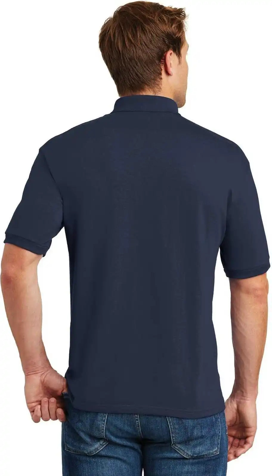 Hanes 054x Ecosmart 5.2 Ounce Jersey Knit Sport Shirt Navy