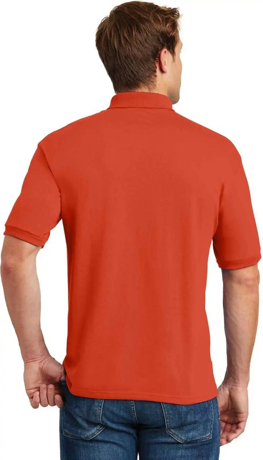 Hanes 054x Ecosmart 5.2 Ounce Jersey Knit Sport Shirt Orange