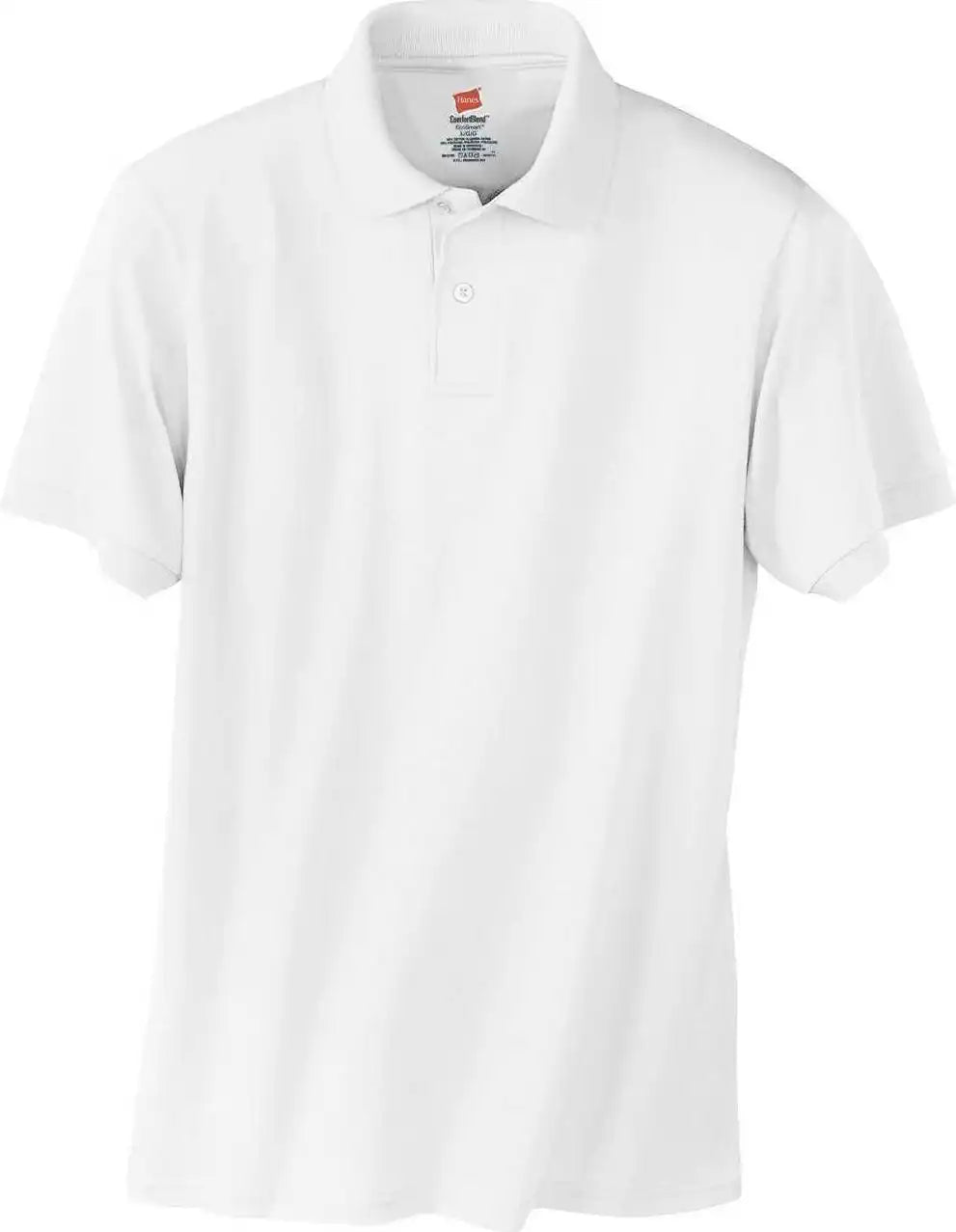 Hanes 054x Ecosmart 5.2 Ounce Jersey Knit Sport Shirt White
