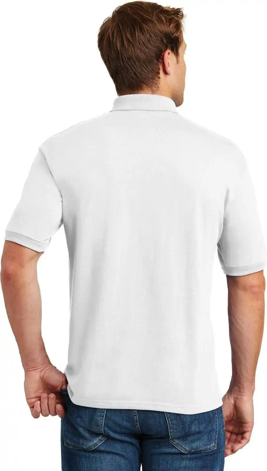 Hanes 054x Ecosmart 5.2 Ounce Jersey Knit Sport Shirt White