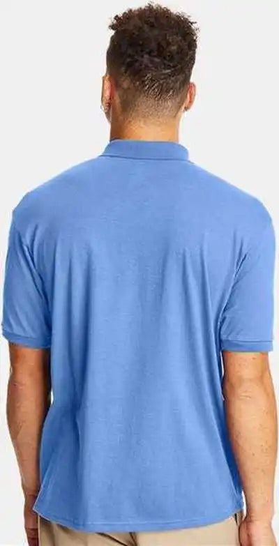 Hanes 054x Ecosmart Jersey Polo Carolina Blue