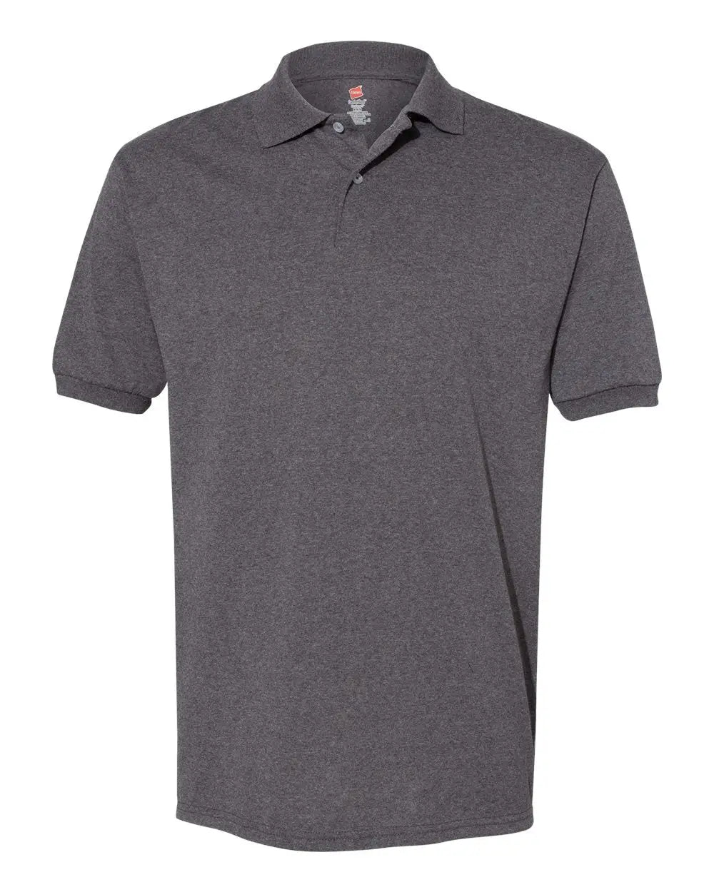 Hanes 054x Ecosmart® Jersey Polo - Charcoal Heather - Dark Gray / s