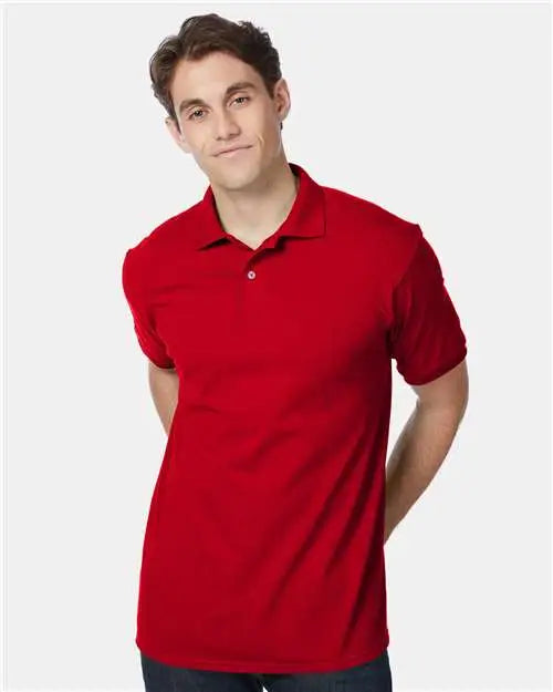 Hanes 054x Ecosmart® Jersey Polo - Deep Red