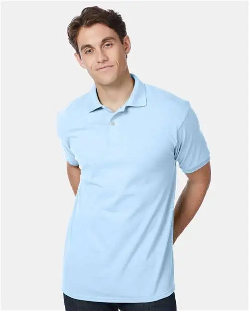 Hanes 054x Ecosmart® Jersey Polo - Light Blue