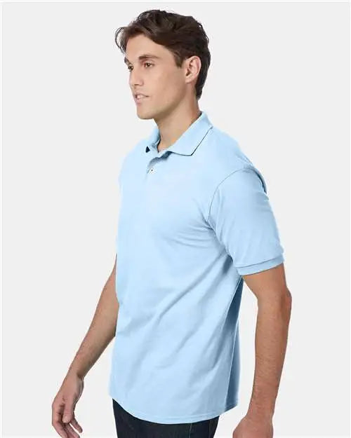 Hanes 054x Ecosmart® Jersey Polo - Light Blue
