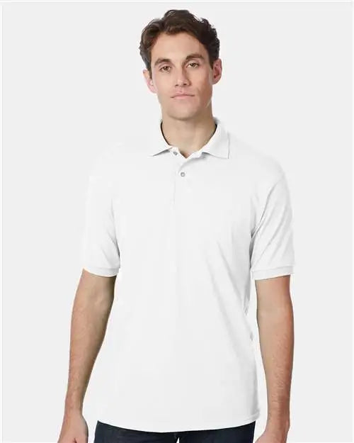 Hanes 054x Ecosmart® Jersey Polo - White