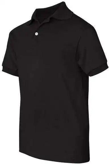 Hanes 054y Youth Ecosmart Jersey Polo - Black