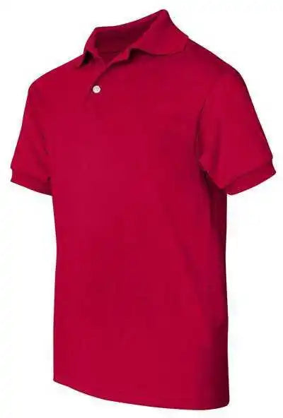 Hanes 054y Youth Ecosmart Jersey Polo - Deep Red