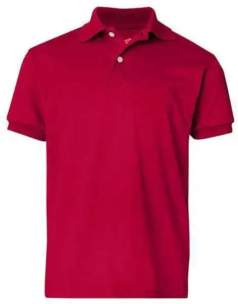 Hanes 054y Youth Ecosmart Jersey Polo - Deep Red