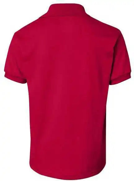 Hanes 054y Youth Ecosmart Jersey Polo - Deep Red
