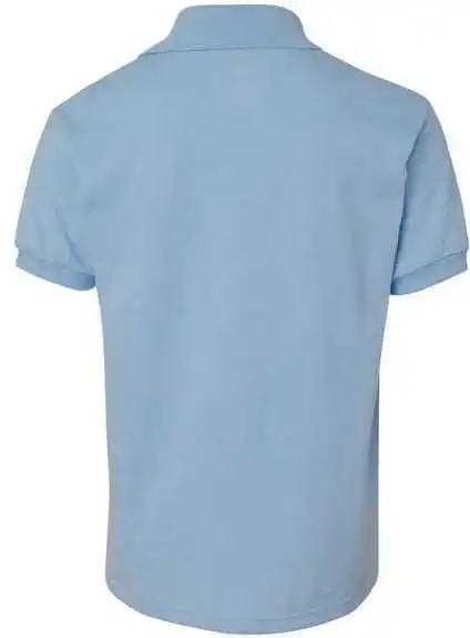 Hanes 054y Youth Ecosmart Jersey Polo Light Blue