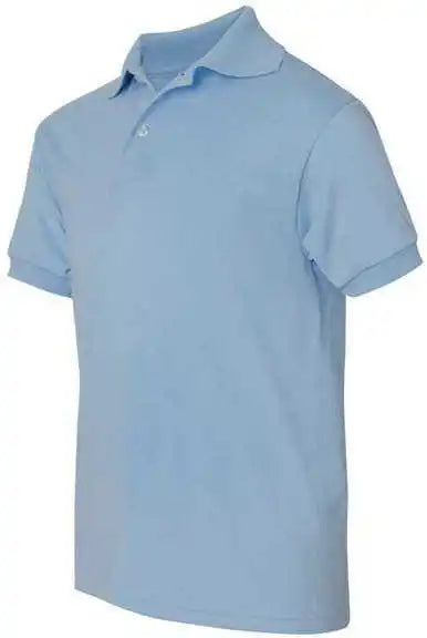 Hanes 054y Youth Ecosmart Jersey Polo Light Blue