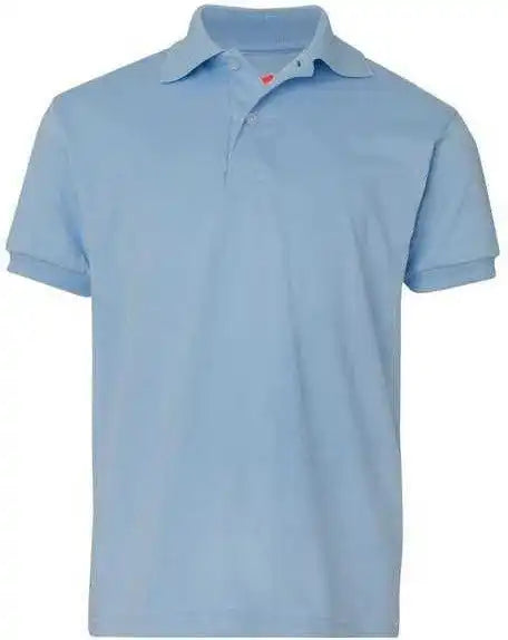 Hanes 054y Youth Ecosmart Jersey Polo Light Blue