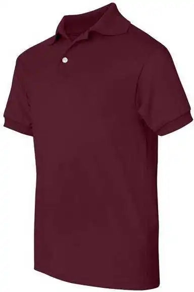 Hanes 054y Youth Ecosmart Jersey Polo - Maroon