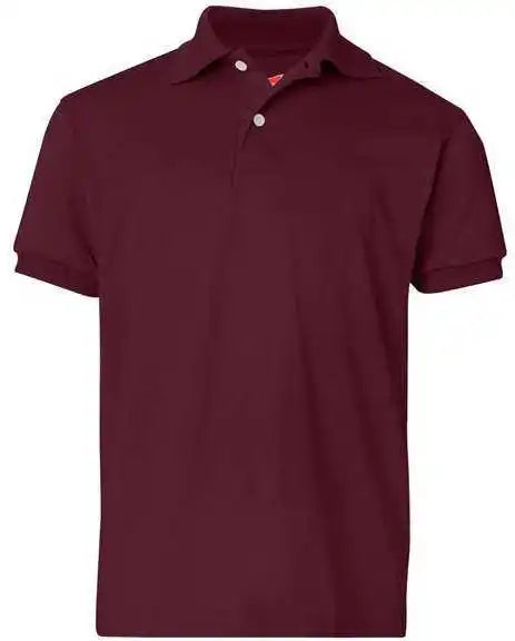 Hanes 054y Youth Ecosmart Jersey Polo - Maroon