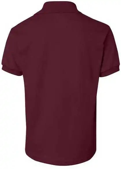 Hanes 054y Youth Ecosmart Jersey Polo Maroon