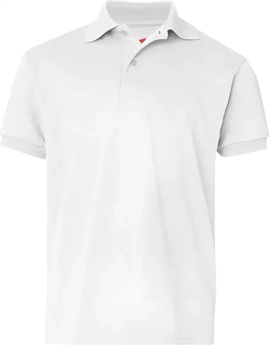 Hanes 054y Youth Ecosmart Jersey Polo - White