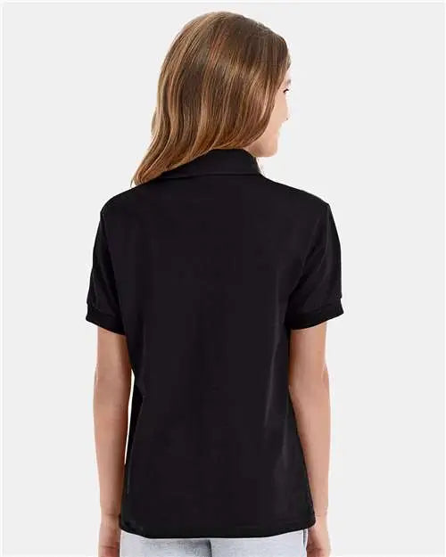Hanes 054y Youth Ecosmart® Jersey Polo - Black