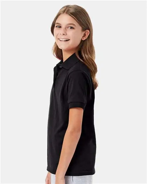 Hanes 054y Youth Ecosmart® Jersey Polo - Black