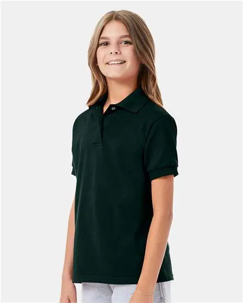 Hanes 054y Youth Ecosmart® Jersey Polo - Deep Forest