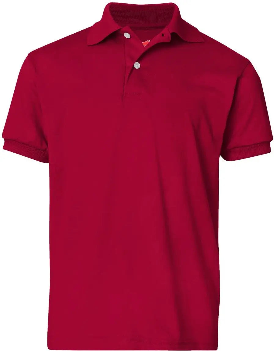 Hanes 054y Youth Ecosmart® Jersey Polo - Deep Red - Xs