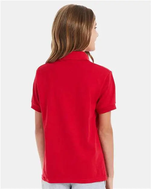 Hanes 054y Youth Ecosmart® Jersey Polo - Deep Red