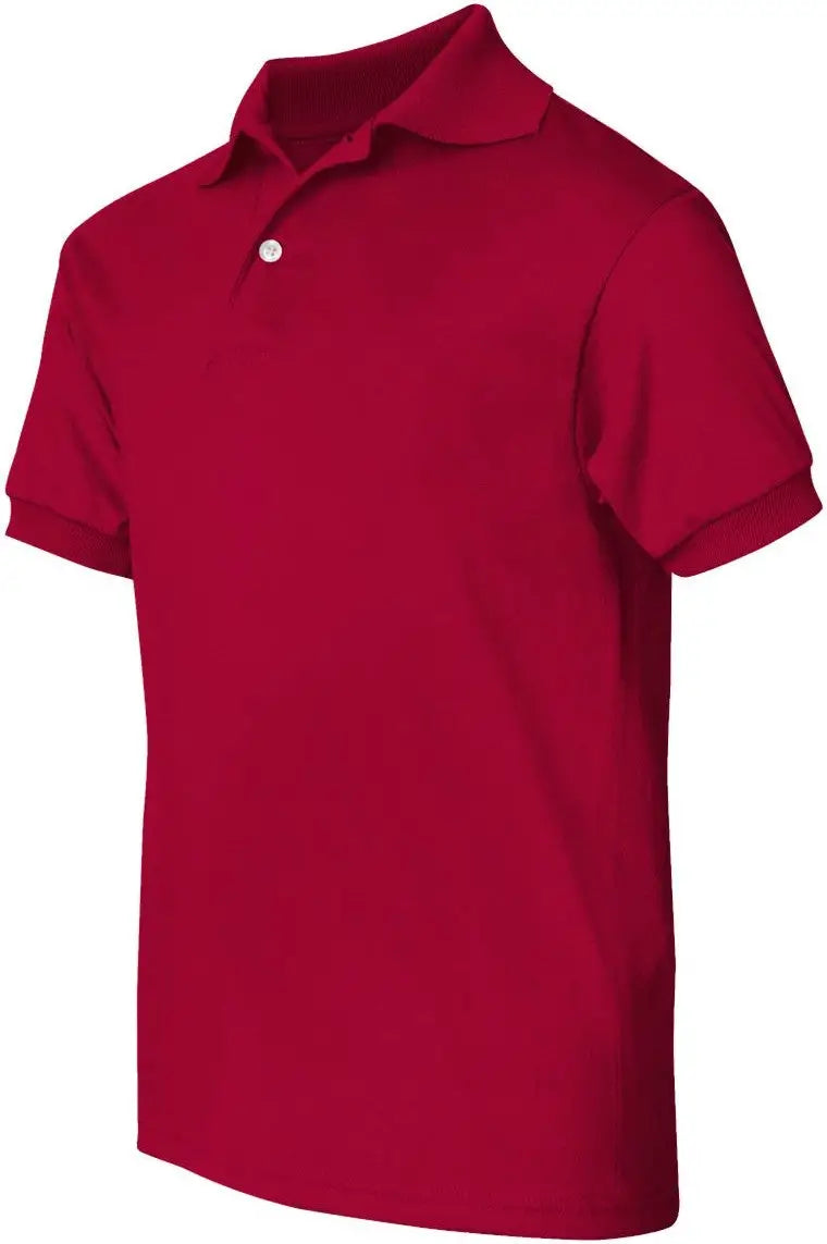 Hanes 054y Youth Ecosmart® Jersey Polo - Deep Red - Xs