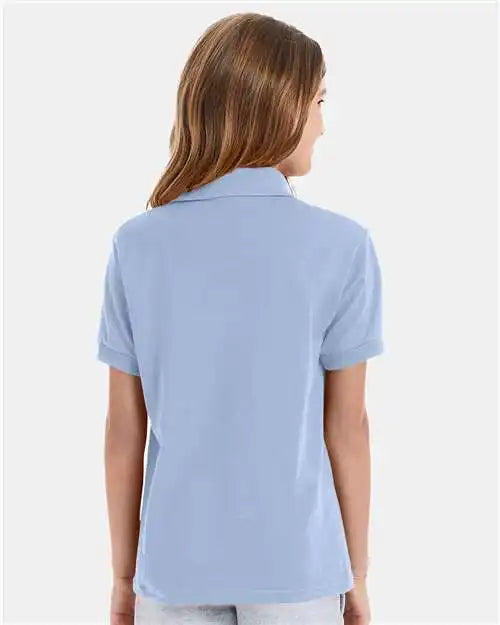 Hanes 054y Youth Ecosmart® Jersey Polo - Light Blue