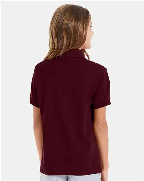 Hanes 054y Youth Ecosmart® Jersey Polo - Maroon