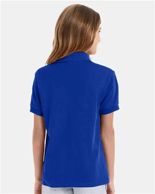 Hanes 054y Youth Ecosmartâ Jersey Polo - Deep Royal