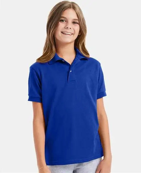 Hanes 054y Youth Ecosmartâ Jersey Polo - Deep Royal