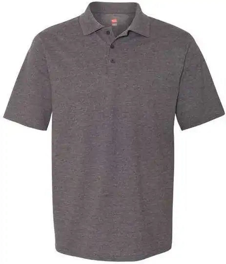 Hanes 055p x Temp Piqu Polo with Fresh Iq Charcoal Heather