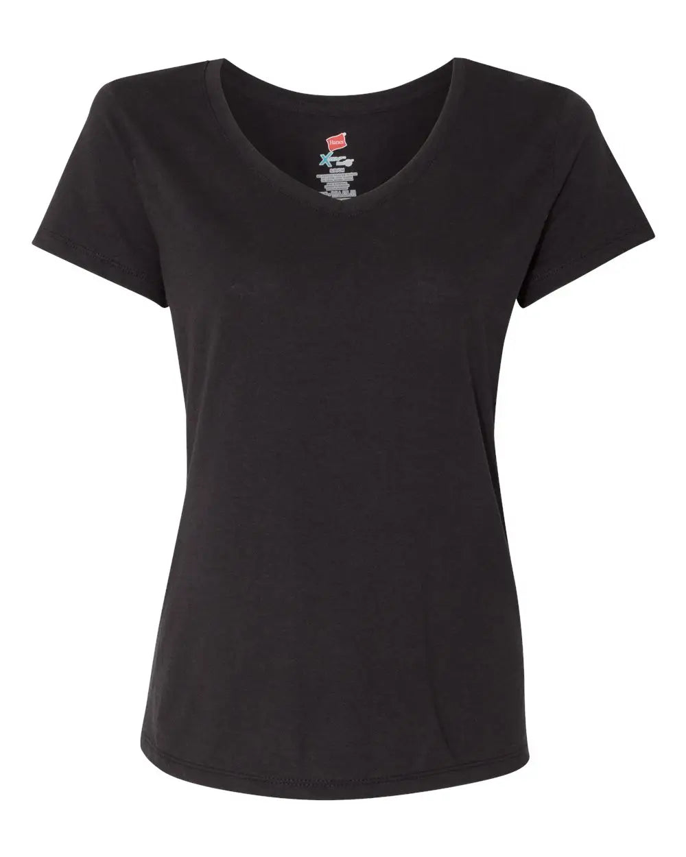 Hanes 42vt Perfect-t Women’s Triblend V-neck T-shirt - Black - Ladies s