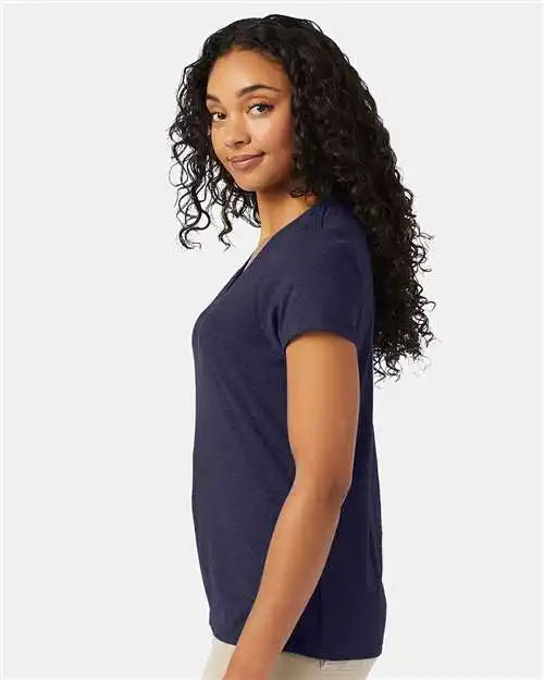 Hanes 42vt Perfect-t Women’s Triblend V-neck T-shirt - Navy