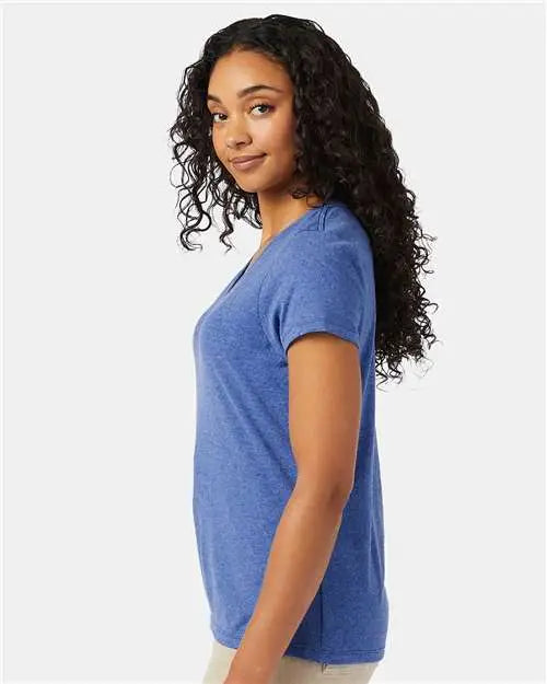 Hanes 42vt Perfect-t Women’s Triblend V-neck T-shirt - Royal