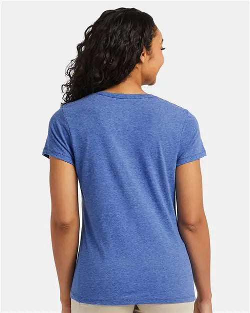 Hanes 42vt Perfect-t Women’s Triblend V-neck T-shirt - Royal