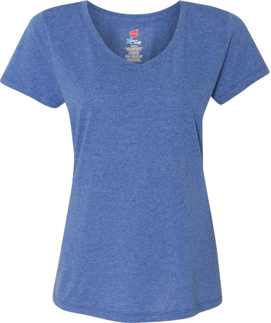 Hanes 42vt Perfect-t Women’s Triblend V-neck T-shirt - Royal - Ladies s