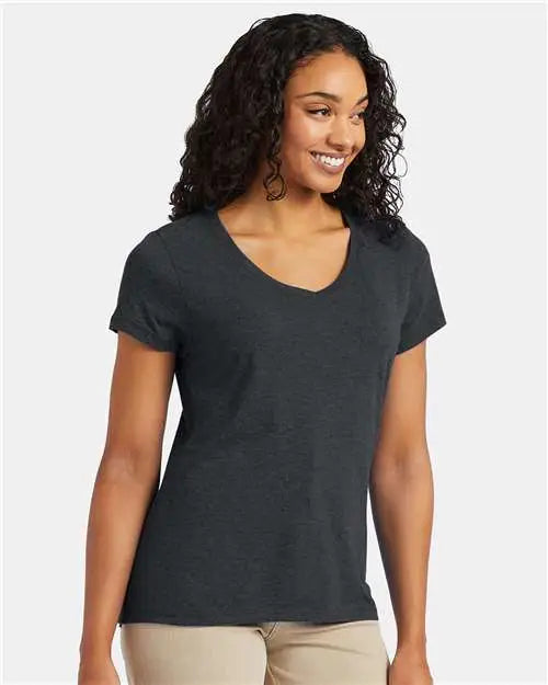 Hanes 42vt Perfect-t Women’s Triblend V-neck T-shirt - Slate