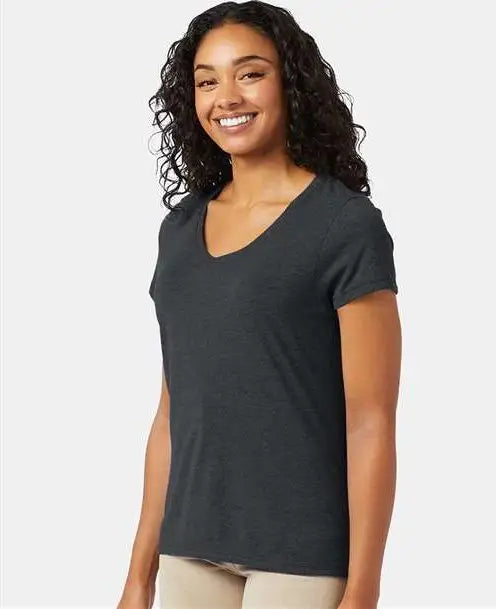 Hanes 42vt Perfect-t Women’s Triblend V-neck T-shirt - Slate