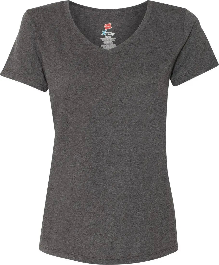 Hanes 42vt Perfect-t Women’s Triblend V-neck T-shirt - Slate - Ladies s