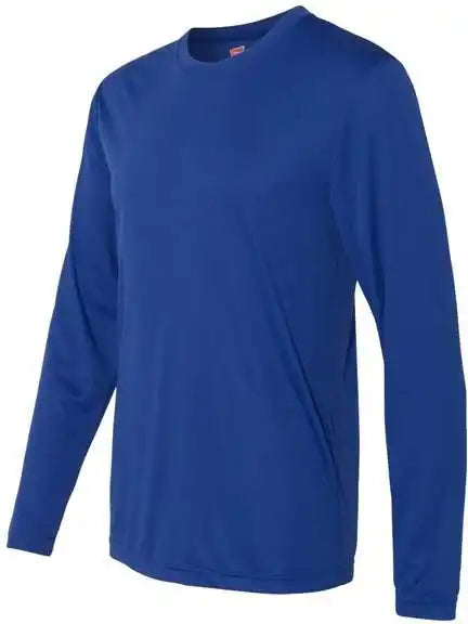 Hanes 482l Cool Dri Long Sleeve Performance t Shirt Deep Royal