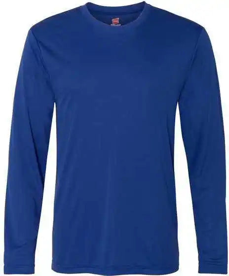 Hanes 482l Cool Dri Long Sleeve Performance t Shirt Deep Royal