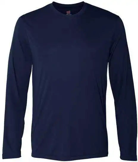 Hanes 482l Cool Dri Long Sleeve Performance t Shirt Navy