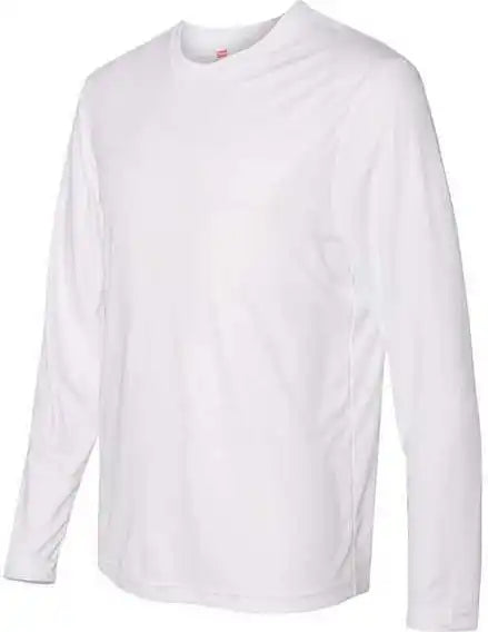 Hanes 482l Cool Dri Long Sleeve Performance T-shirt - White