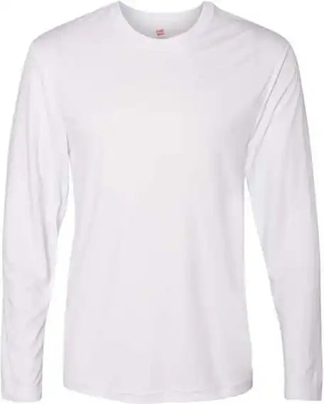 Hanes 482l Cool Dri Long Sleeve Performance T-shirt - White
