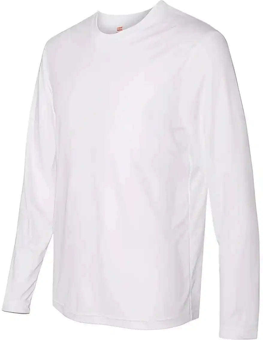 Hanes 482l Cool Dri Long Sleeve Performance t Shirt White