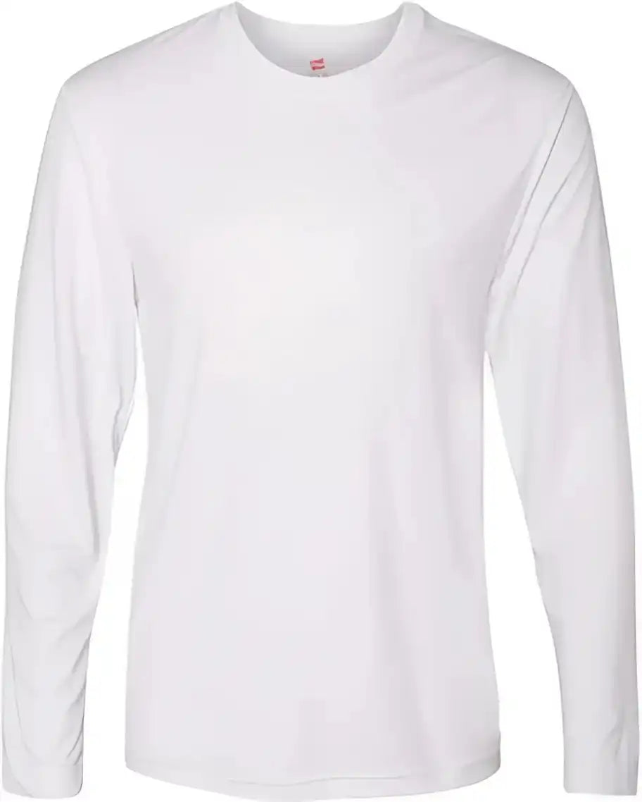 Hanes 482l Cool Dri Long Sleeve Performance t Shirt White