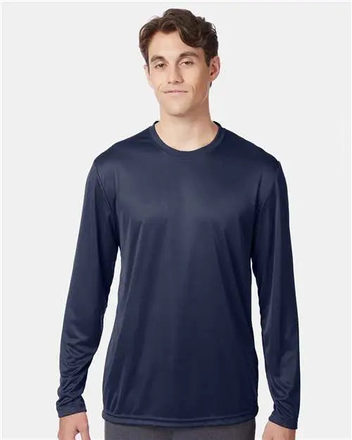 Hanes 482l Cool Dri® Long Sleeve Performance T-shirt - Navy